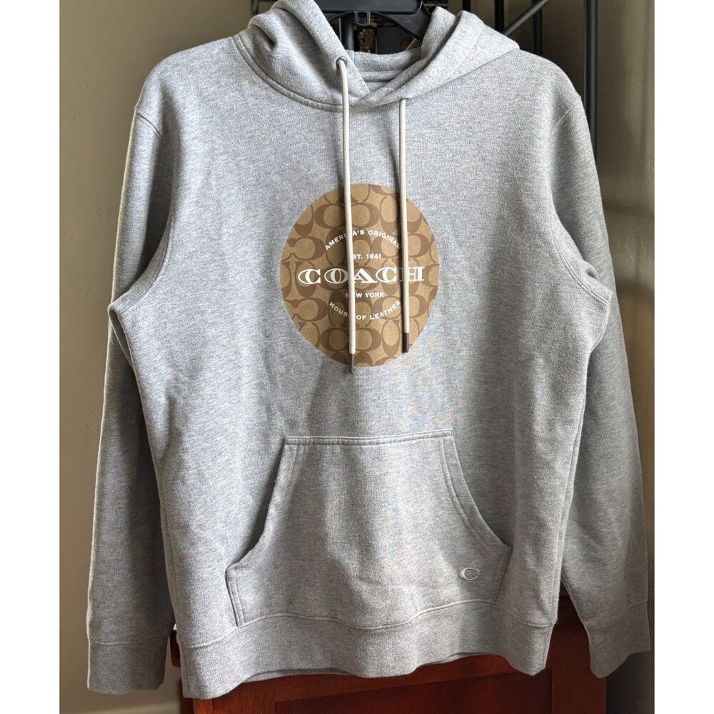 Coach Vintage New York Big Logo Gray Hoodie Size Men's Medium